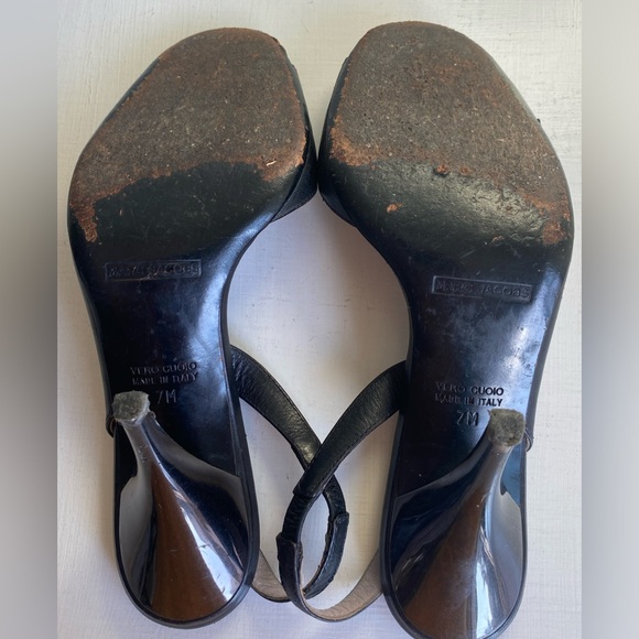 Adorable & Sexy Vintage Marc Jacob’s Black Slingback Heels 👠 with Balls on Toes - Picture 13 of 16